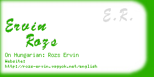 ervin rozs business card